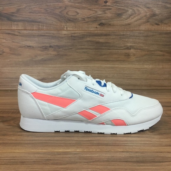 Reebok Shoes - Reebok Classic Nylon White Pink Trainers Shoe New